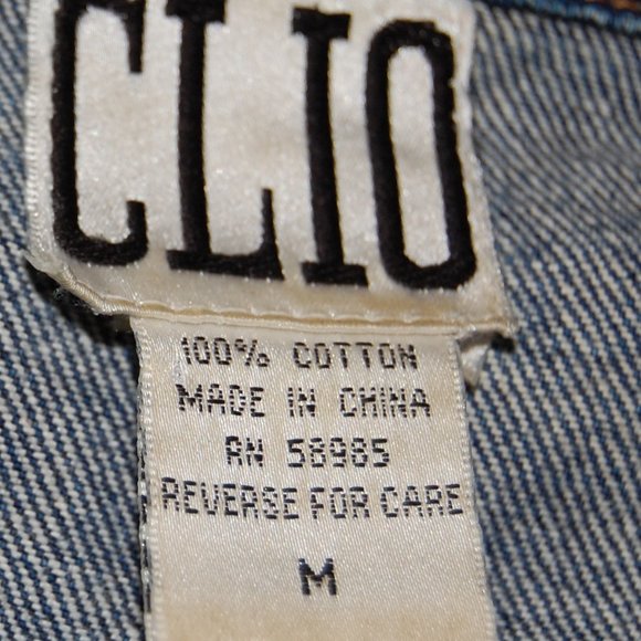 CLIO Dark Blue Jean Jacket Size Medium - Picture 11 of 11
